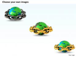 0514 3d illustration of earth with chains global environment image graphics for powerpoint