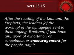 0514 acts 1315 you have a word of exhortation powerpoint church sermon
