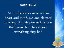 0514 acts 432 all the believers were one powerpoint church sermon