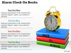0514 alarm clock on books image graphics for powerpoint