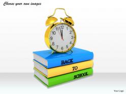 0514 alarm clock on books image graphics for powerpoint