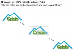 0514 arrow falling down crisis concept powerpoint presentation