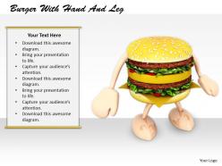 0514 burger with strong arms and legs image graphics for powerpoint