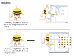 0514 burger with strong arms and legs image graphics for powerpoint