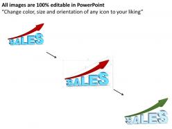 0514 business consulting diagram arrow showing growth in sales powerpoint slide template