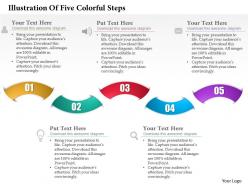 0514 business consulting diagram illustration of five colorful steps powerpoint slide template