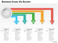 0514 business icons on arrows powerpoint presentation