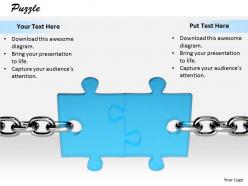 0514 chain on both sides of puzzle image graphics for powerpoint