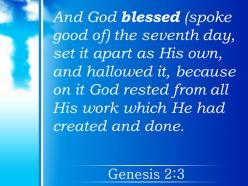 0514 genesis 23 god blessed the seventh day powerpoint church sermon