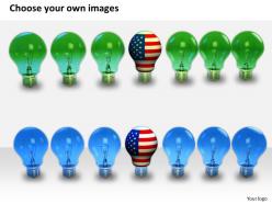 0514 graphic of 3d bulbs with us flag image graphics for powerpoint