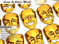 0514 Group Of Golden Masks Image Graphics For Powerpoint
