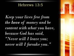 0514 hebrews 135 your lives free from the love powerpoint church sermon