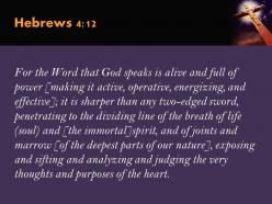 0514 hebrews 412 for the word of god power powerpoint church sermon