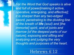 0514 hebrews 412 for the word of god powerpoint church sermon
