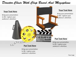 0514 illustration of directors chair with clap board image graphics for powerpoint