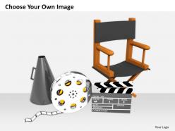 0514 illustration of directors chair with megaphone image graphics for powerpoint