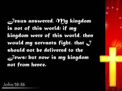 My Kingdom is Not of This World, Which Is Why We Were Instructed to Pray  for it to Come