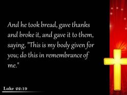 0514 luke 2219 and he took bread gave thanks powerpoint church sermon