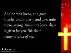 0514 luke 2219 and he took bread gave thanks powerpoint church sermon