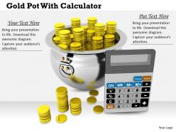 0514 money pot with calculator image graphics for powerpoint
