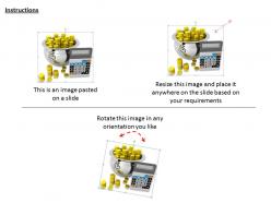 0514 money pot with calculator image graphics for powerpoint