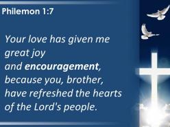 0514 philemon 17 your love has given me great powerpoint church sermon