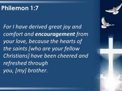 0514 philemon 17 your love has given me great powerpoint church sermon