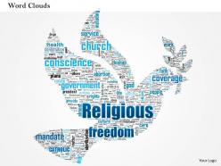 0514 religious freedom word cloud powerpoint slide template