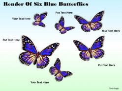 0514 render of six blue butterflies image graphics for powerpoint