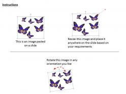 0514 render of six blue butterflies image graphics for powerpoint