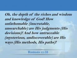 0514 romans 1133 how unsearchable his judgments powerpoint church sermon