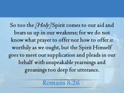 0514 romans 826 the spirit helps us in our weakness powerpoint church sermon