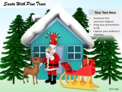 0514 santa with snow hut and trees image graphics for powerpoint
