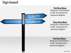 0514 signboard of leadership quality teamwork image graphics for powerpoint