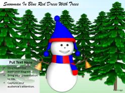 0514 snowman and christmas trees holiday theme image graphics for powerpoint