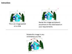0514 snowman hut with pine trees image graphics for powerpoint