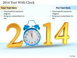 0514 text for 2014 with alarm image graphics for powerpoint