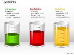 0514 Three Liquid Measuring Cylinders Medical Images For Powerpoint