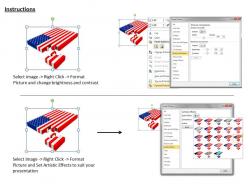 0514 us flag design with puzzle image graphics for powerpoint