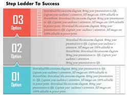 0614 business consulting diagram three step ladder to success powerpoint slide template