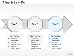 0614 business ppt diagram 3 steps in linear flow powerpoint template