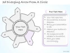 0614 business ppt diagram 3d diverging arrow from a circle powerpoint template