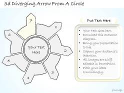 0614 business ppt diagram 3d diverging arrow from a circle powerpoint template