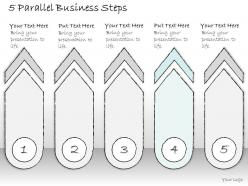 0614 business ppt diagram 5 parallel business steps powerpoint template