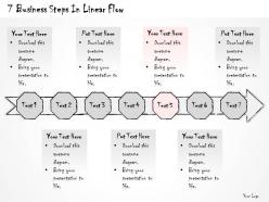0614 business ppt diagram 7 business steps in linear flow powerpoint template