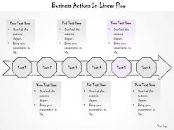 0614 business ppt diagram business actions in linear flow powerpoint template