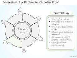0614 business ppt diagram diverging six factors in circular flow powerpoint template