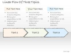 0614 business ppt diagram linear flow of three topics powerpoint template