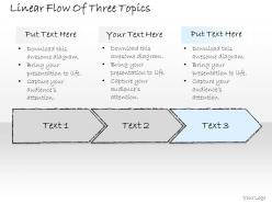 0614 business ppt diagram linear flow of three topics powerpoint template