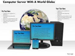 0614 computer server with world globe image graphics for powerpoint